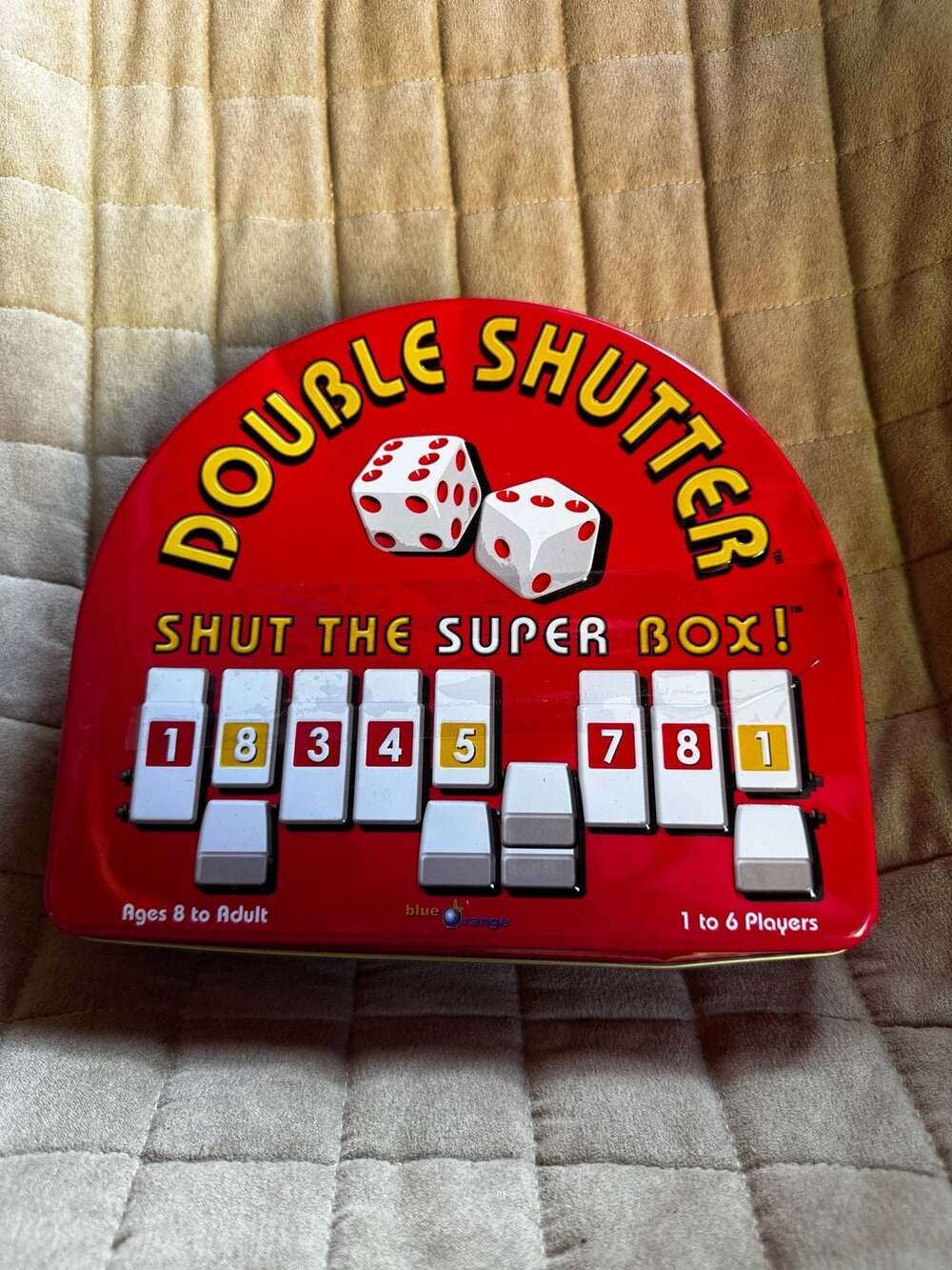 Double Shutter Board Game Blue Orange Shut The Super Box Tin